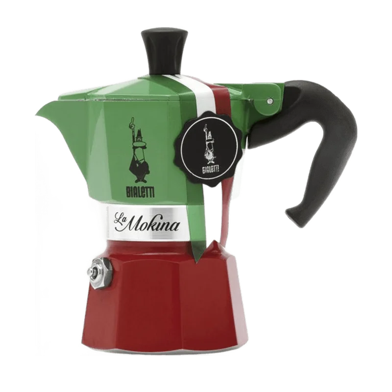 Bialetti La Mokina Tricolore percolator groen/rood – 1 kopje