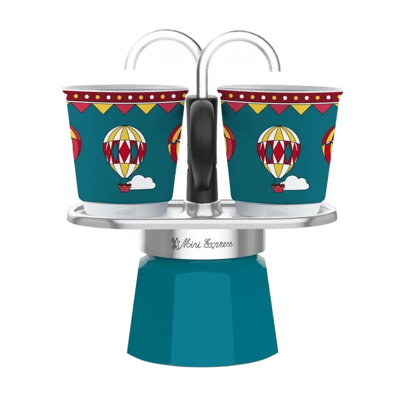 Bialetti Mini Express Winter Wonderland percolator wit – 2 kopjes (set)