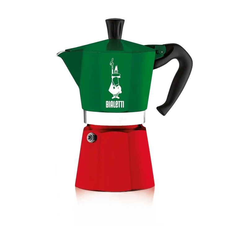 Bialetti Moka Express Italia percolator rood/groen – 6 kopjes