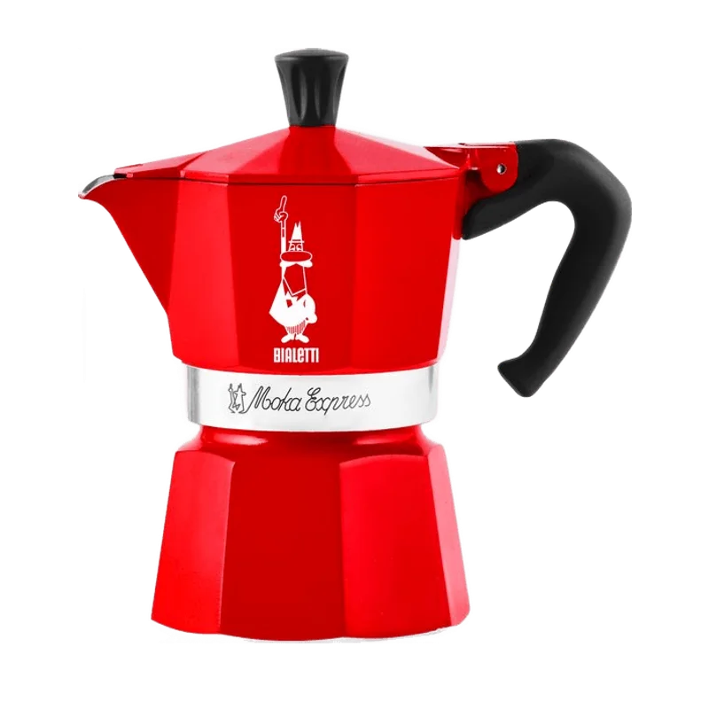 Bialetti Moka Express Nutcracker percolator rood – 3 kopjes