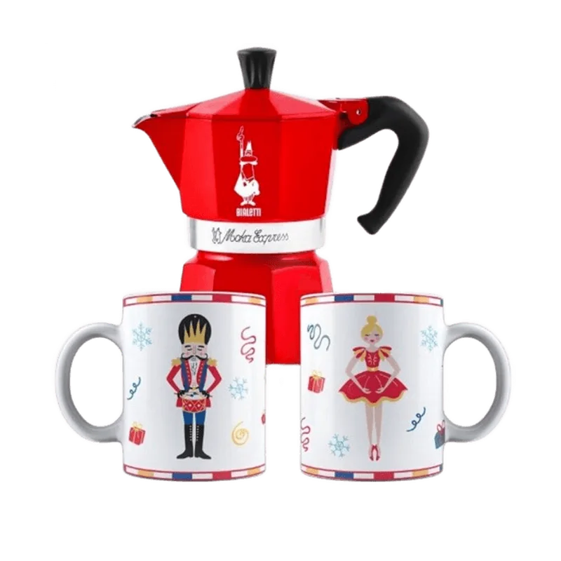 Bialetti Moka Express Nutcracker percolator rood – 6 kopjes