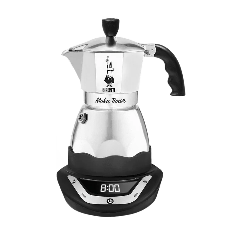 Bialetti Moka Timer percolator zilver – 6 kopjes